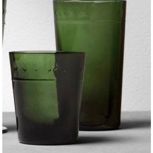 LAST SET RARE Hearth & Hand 4 Large Green X Pattern Glasses